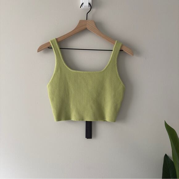 Revolve House of Harlow 1960 Green Fitted Crop Tank Top Ribbed Sleeveless solid - Picture 1 of 9